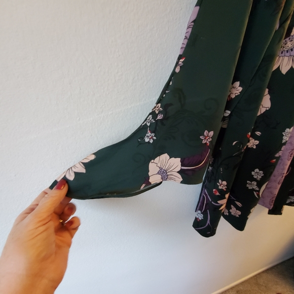 Chico's Dark Green Floral Kimono Jacket Size 3 NWOT - Picture 3 of 11